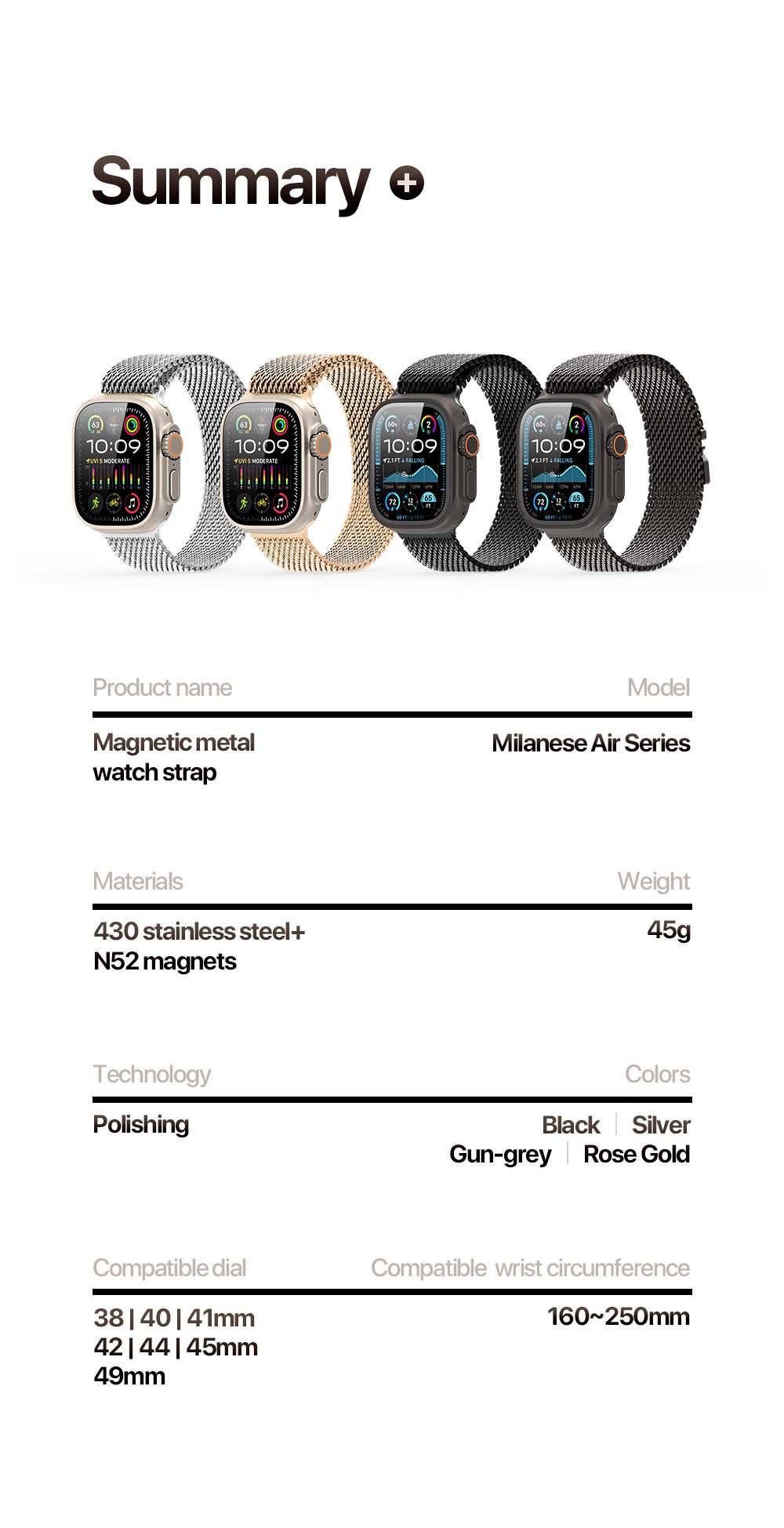 Dây Đeo Apple Watch DUX DUCIS Milanese Air Series