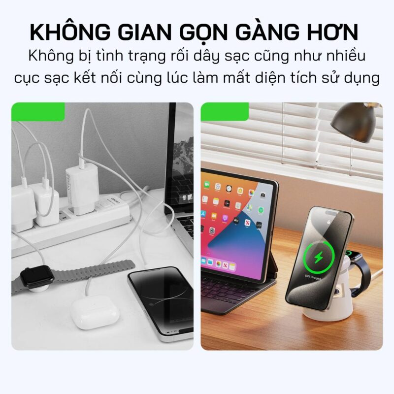 Đế Sạc Không Dây 5 in 1 Duzzona W23 Có Loa Bluetooth và Đèn Ngủ